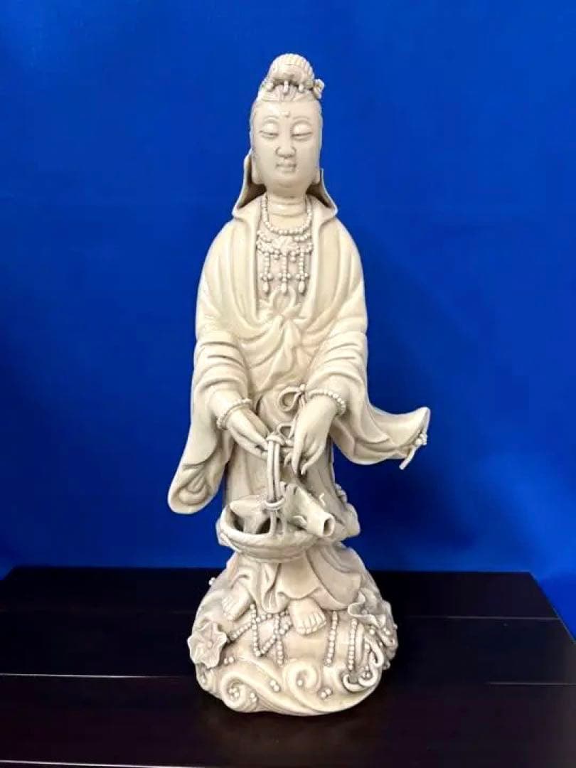 中国古美術　仏像 徳化窯白磁観音菩薩像 明時代何朝宗徳化窯観音像