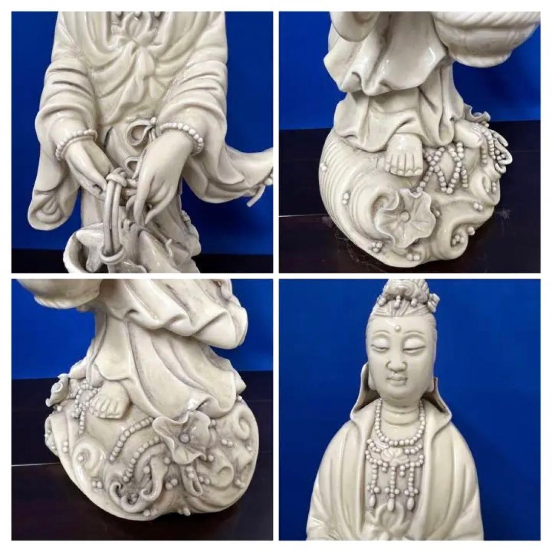 中国古美術　仏像 徳化窯白磁観音菩薩像 明時代何朝宗徳化窯観音像