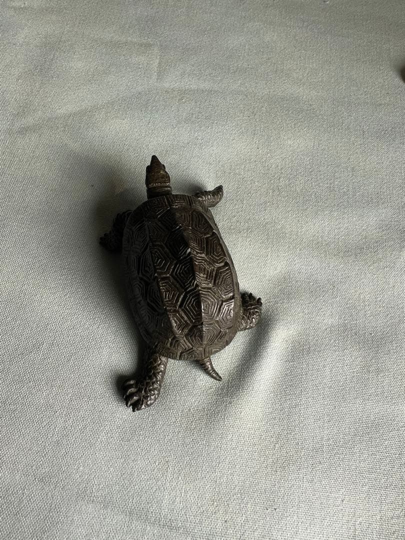 古銅自在亀置物 長約5.2-7.2CM