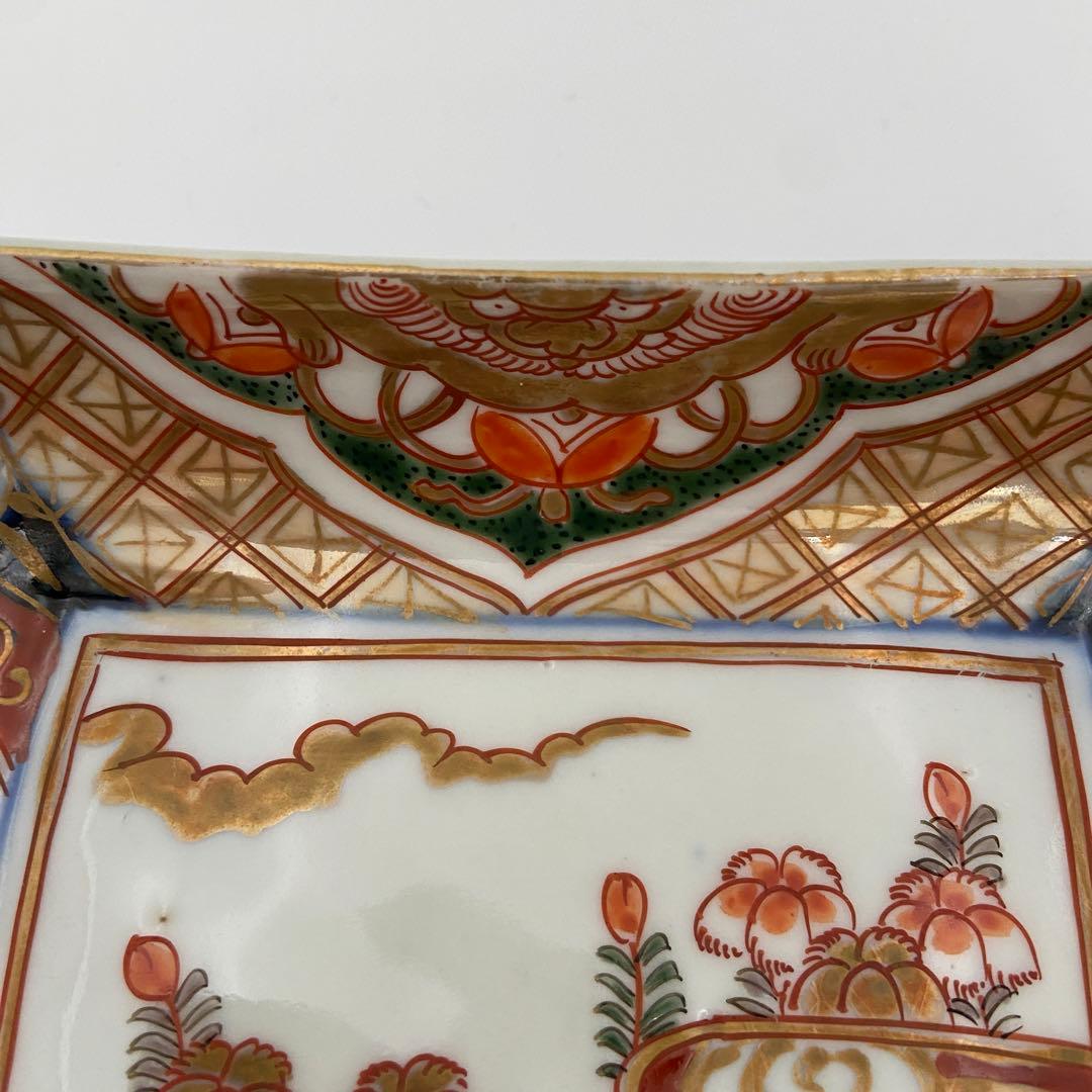 古伊万里 赤絵 金彩 長方皿 4客 長皿 刺身皿 中皿 アンティーク 料亭 割烹