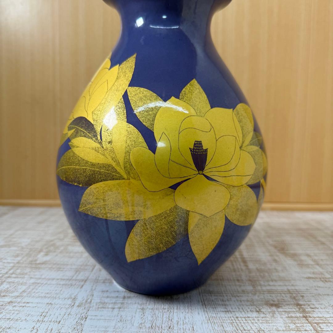 【珍色】 人間国宝 吉田美統『釉裏金彩 花瓶』本物保証