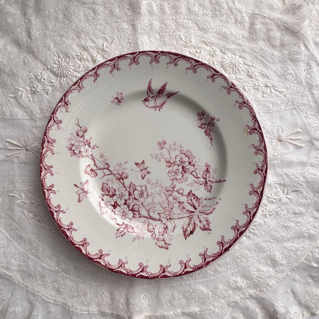 美品　フランスアンティーク　サンタマン　オーべピーヌ デザートプレート