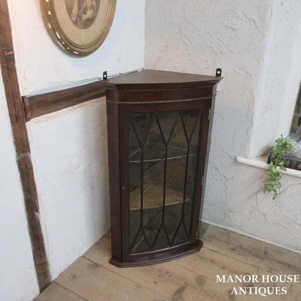 イギリス アンティーク 家具 ウォール コーナーキャビネット 英国 6102e