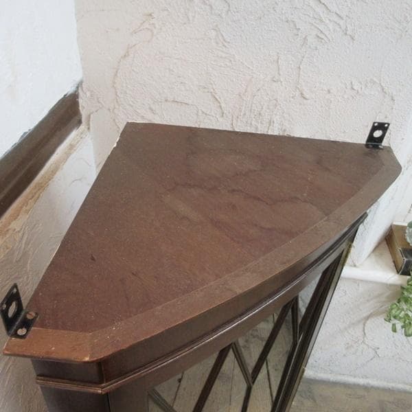 イギリス アンティーク 家具 ウォール コーナーキャビネット 英国 6102e