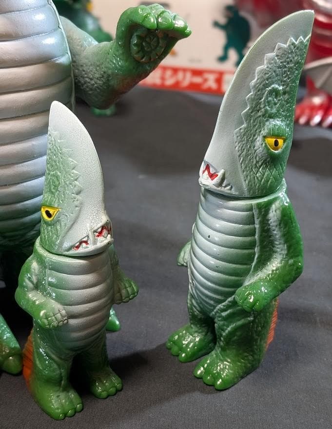 昭和ガメラ＆ギロン＆宇宙ギャオス（日東復刻・マルサン）ソフビフィギュア９体セット