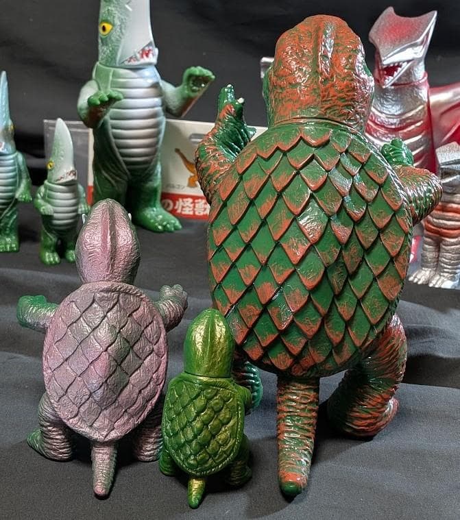 昭和ガメラ＆ギロン＆宇宙ギャオス（日東復刻・マルサン）ソフビフィギュア９体セット