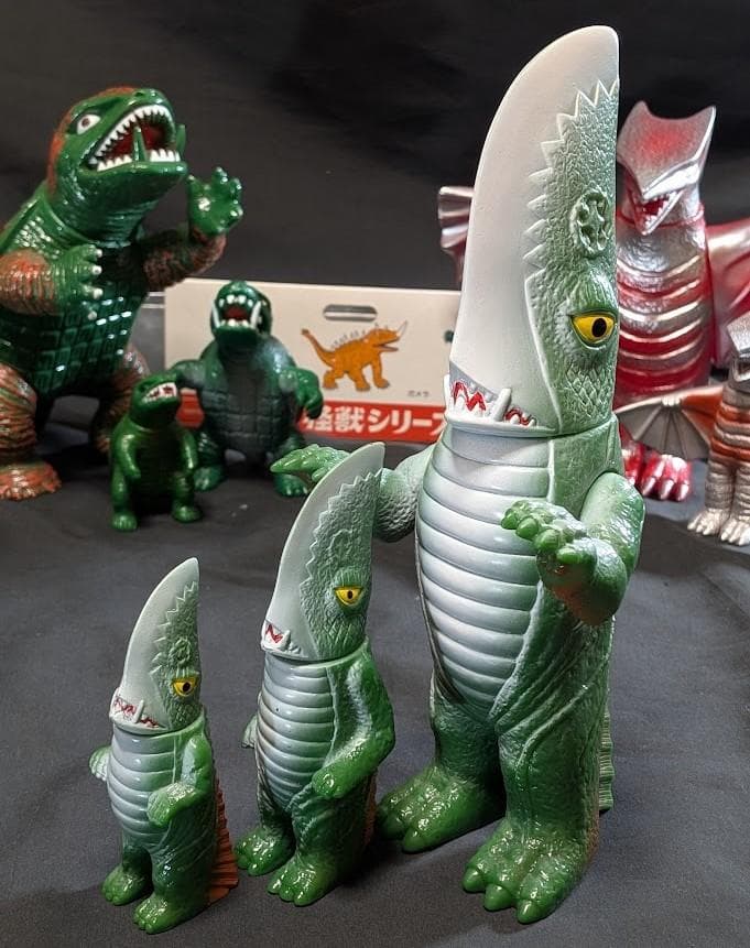 昭和ガメラ＆ギロン＆宇宙ギャオス（日東復刻・マルサン）ソフビフィギュア９体セット