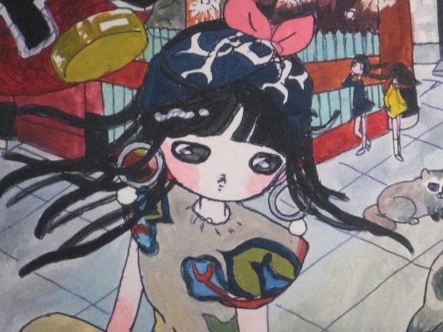 現代アート タカノ綾　直筆サイン『自然との深いつながりネットワーク』1205E