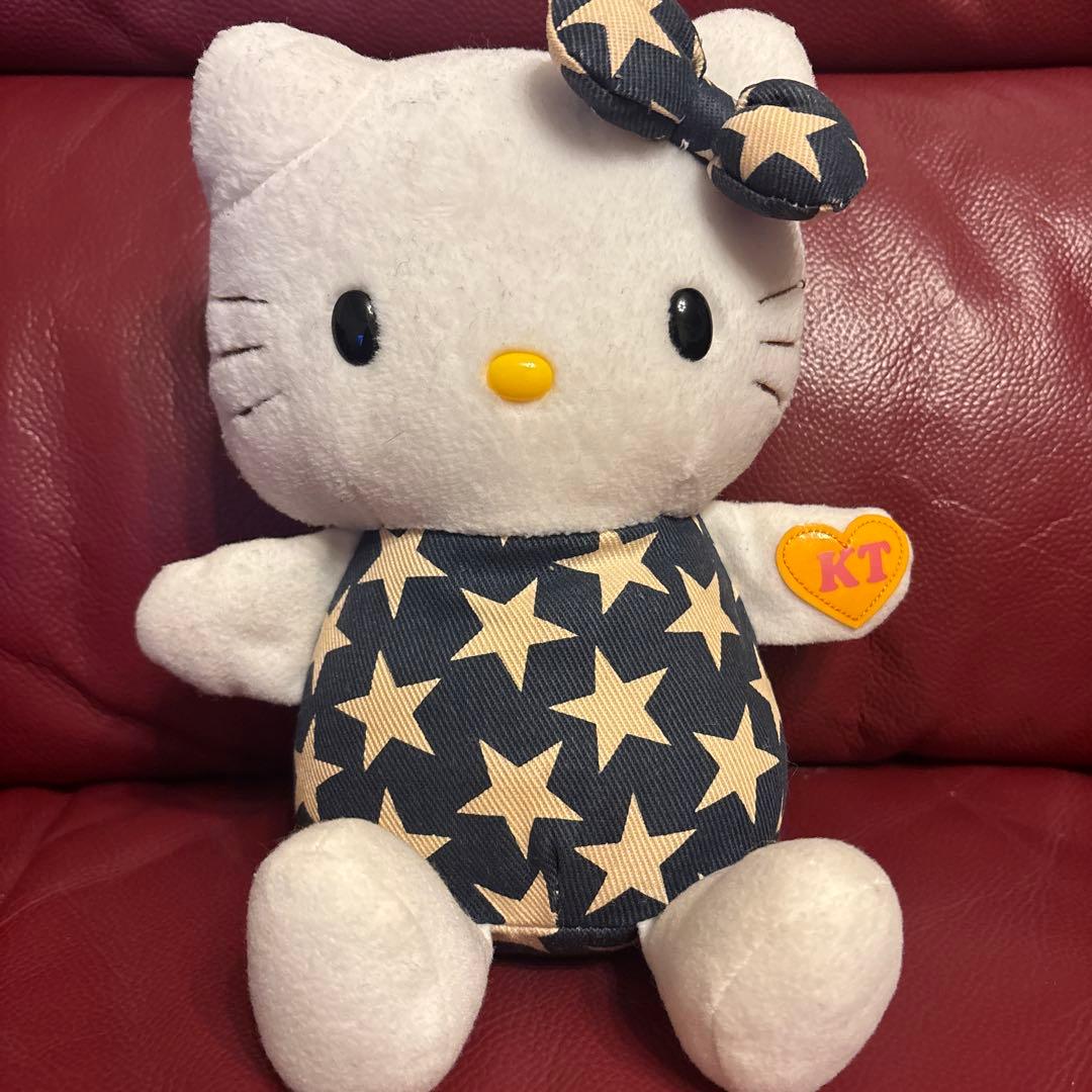 ハローキティ 星柄デニム生地ぬいぐるみ