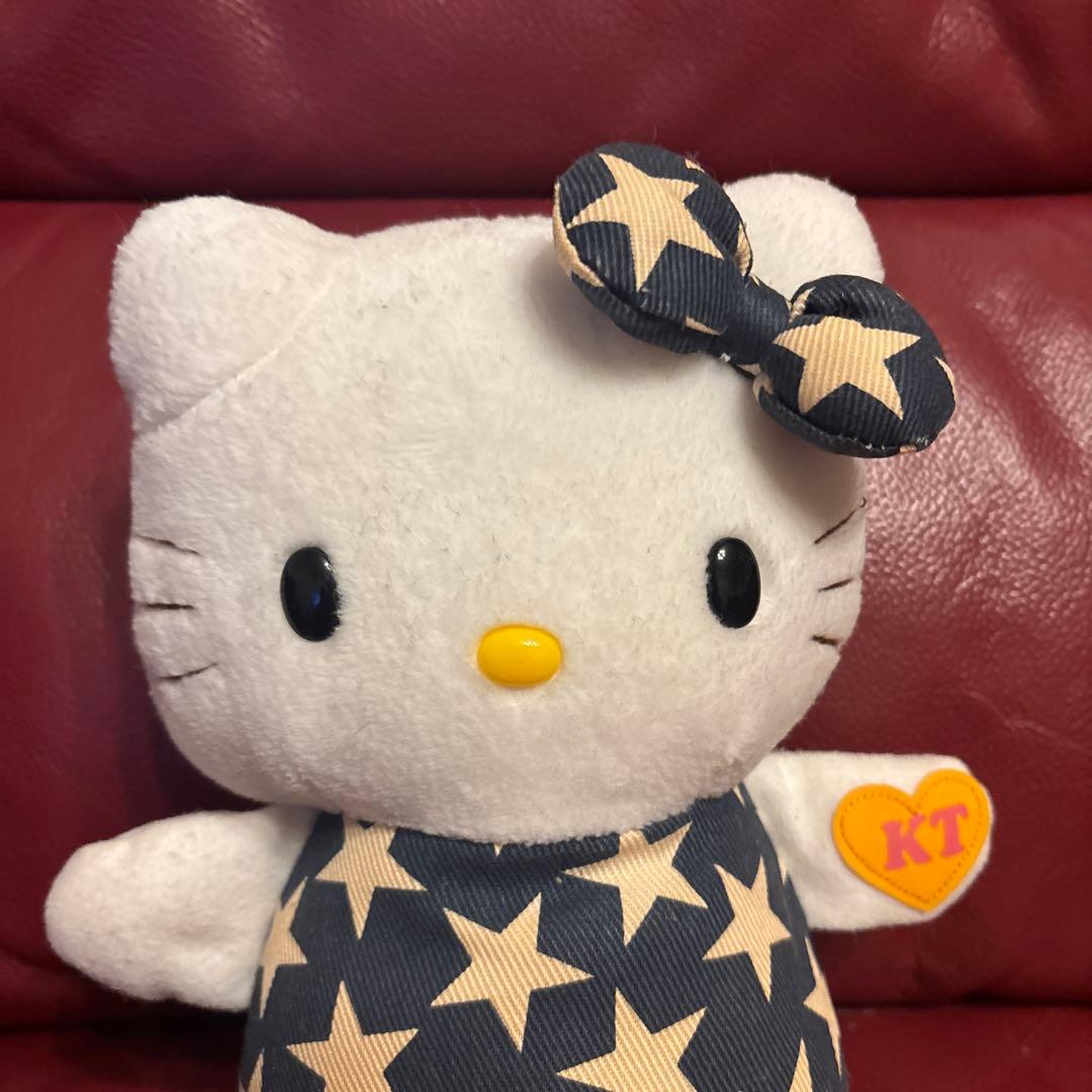 ハローキティ 星柄デニム生地ぬいぐるみ