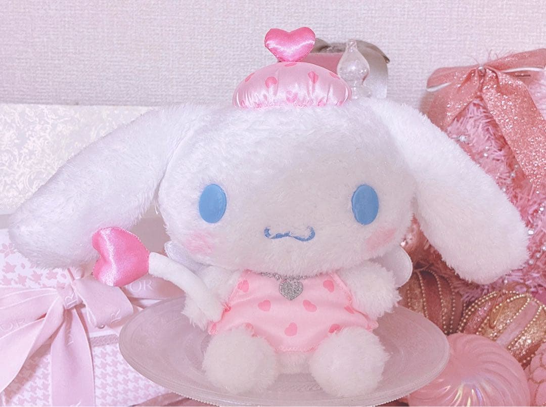 希少♡レア♡昭和レトロ♡シナモロール♡ハート♡ぬいぐるみ♡ピンク♡ロリータ♡