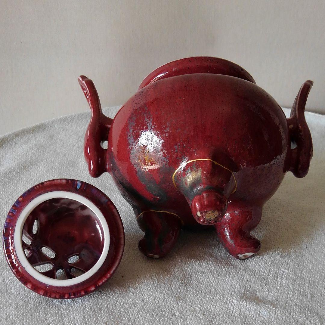 有田、杉原一壺作　辰砂香炉