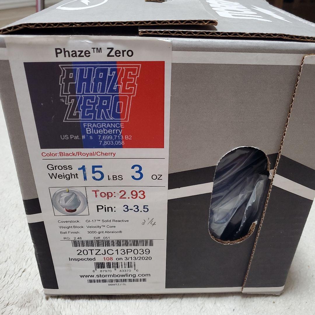 STORM PHASE ZERO ボウリングボール15ポンド3オンス