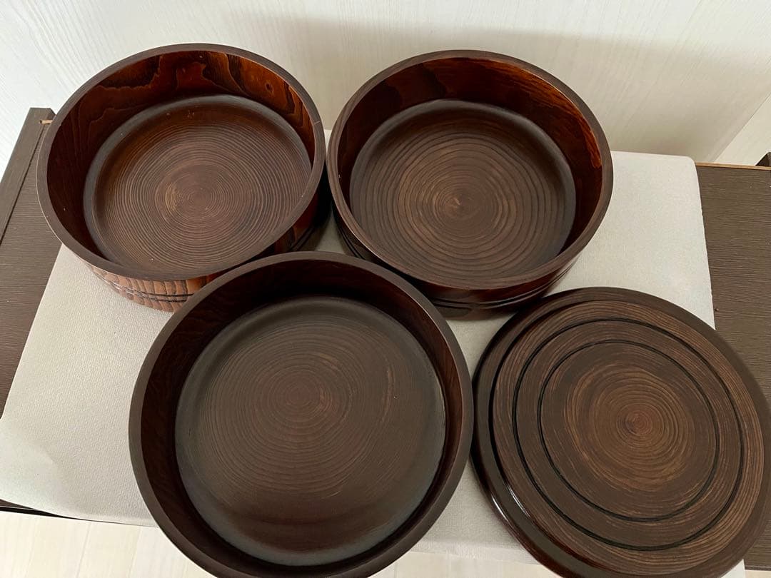 ❤️ 木曽漆器　伝統工芸品　重箱　三段重ね　木製　くり抜き　❤️