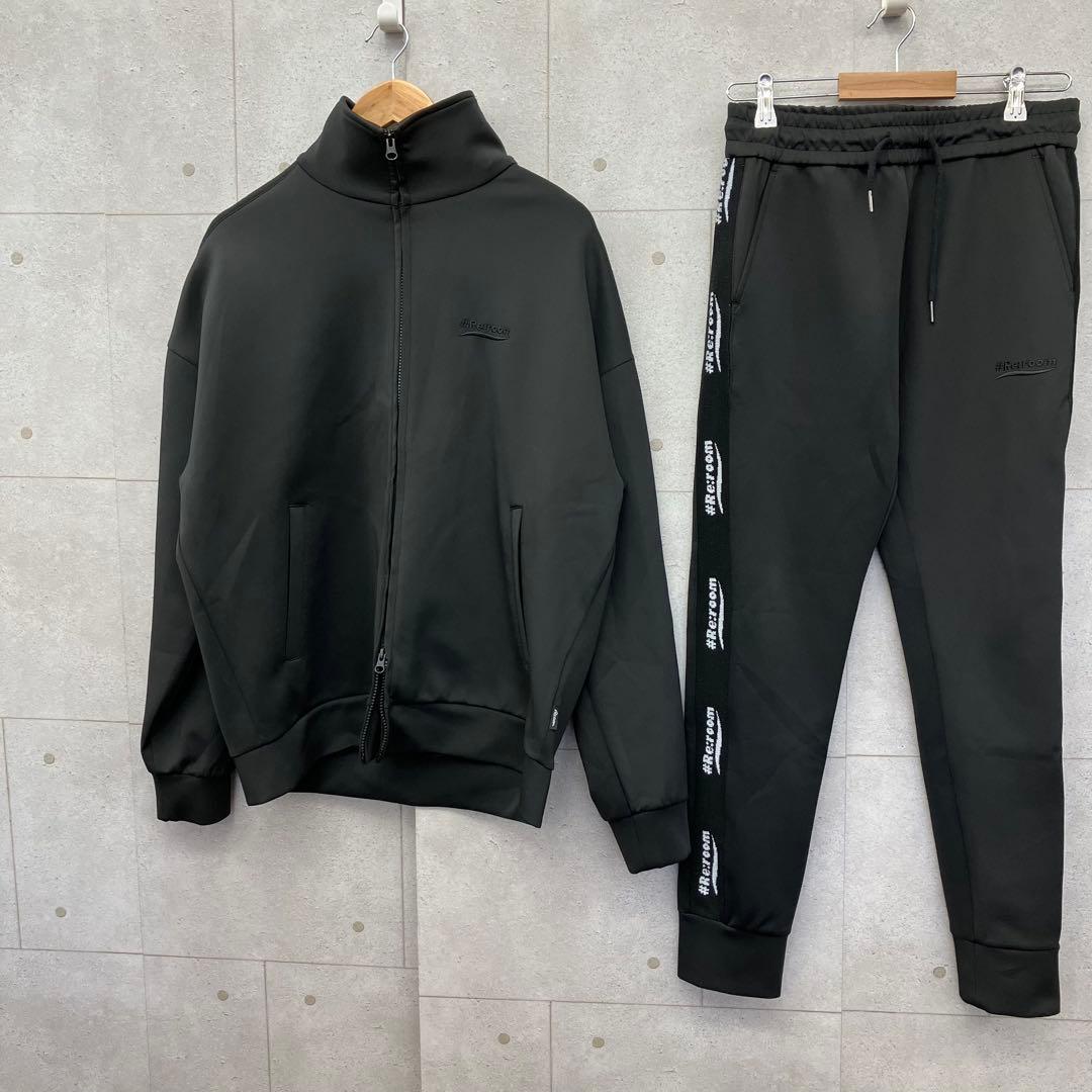 Re:room リルーム ジャージ上下 セットアップ サイドロゴ メンズ 黒