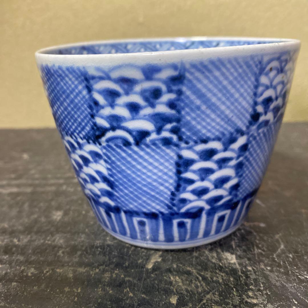 市松文蕎麦猪口