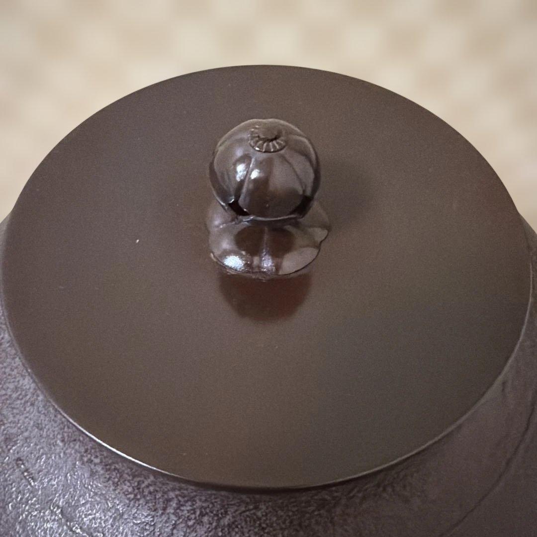 初だし品　　茶釜　浜松紋真形釜　人間国宝　釜師　高橋敬典　銅蓋　共箱　茶道具