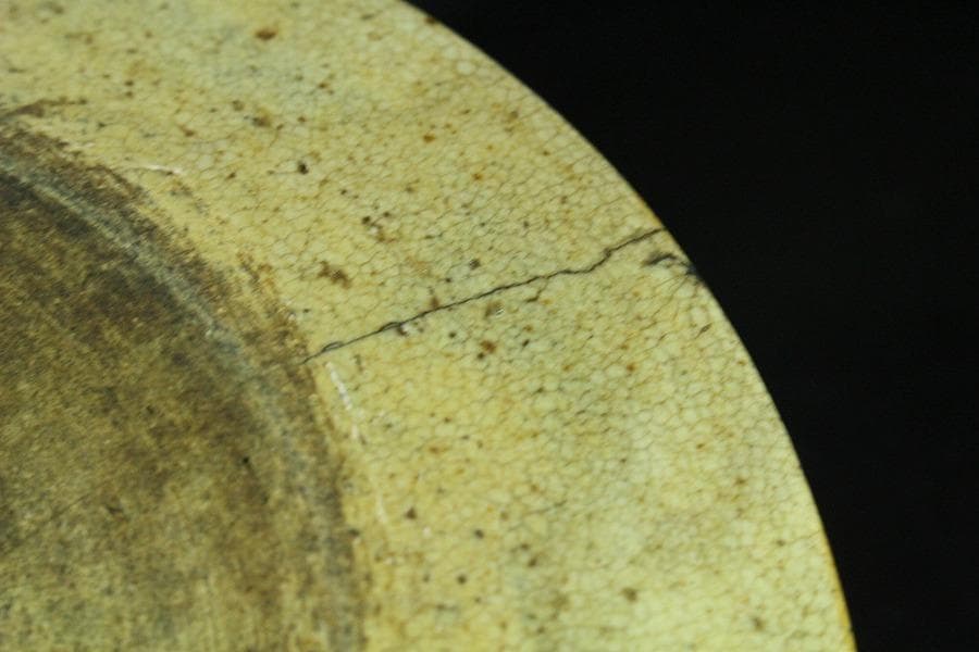 絵瀬戸 行燈皿 碗 時代物 二件(K-YC584)