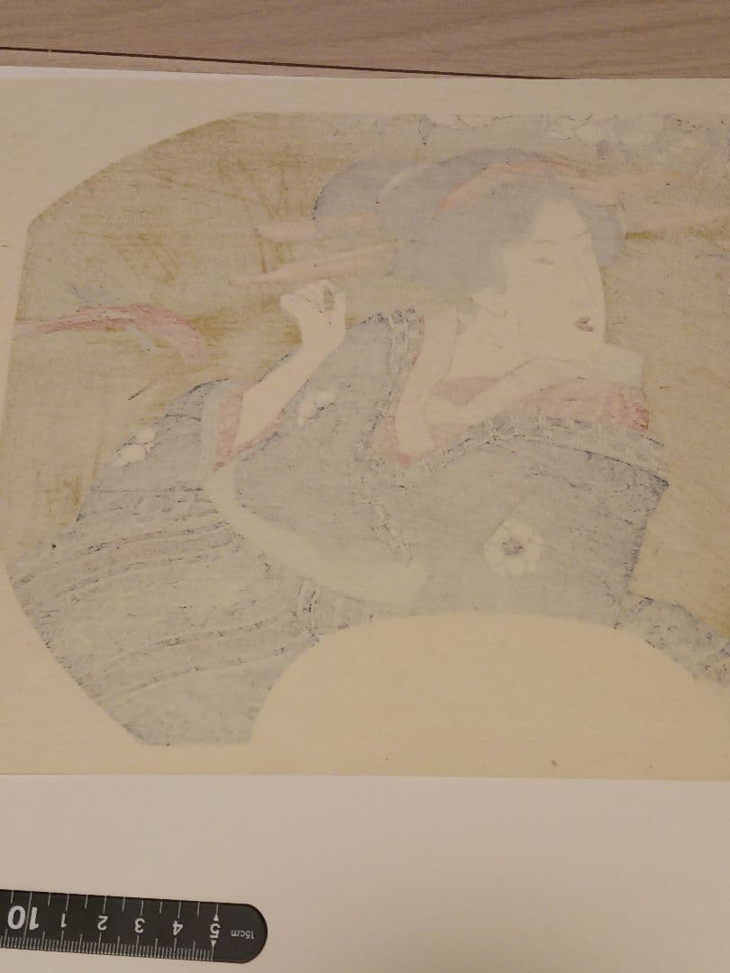 初代豊国団扇絵 弥生の図 木版画 伊場仙版　悠々洞出版 1組