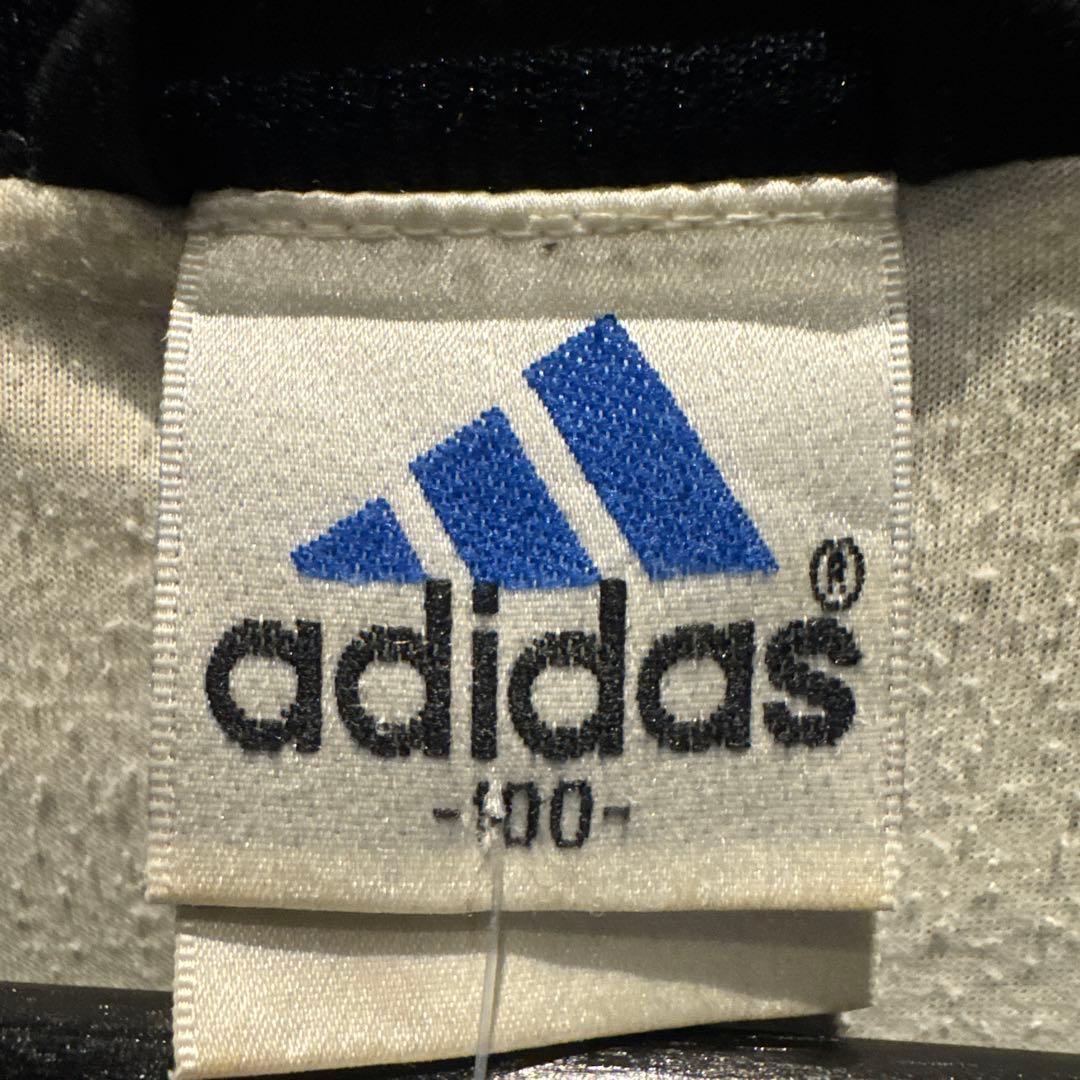 オールドadidas ストライプナイロンジャケット 黒/黄色M J81