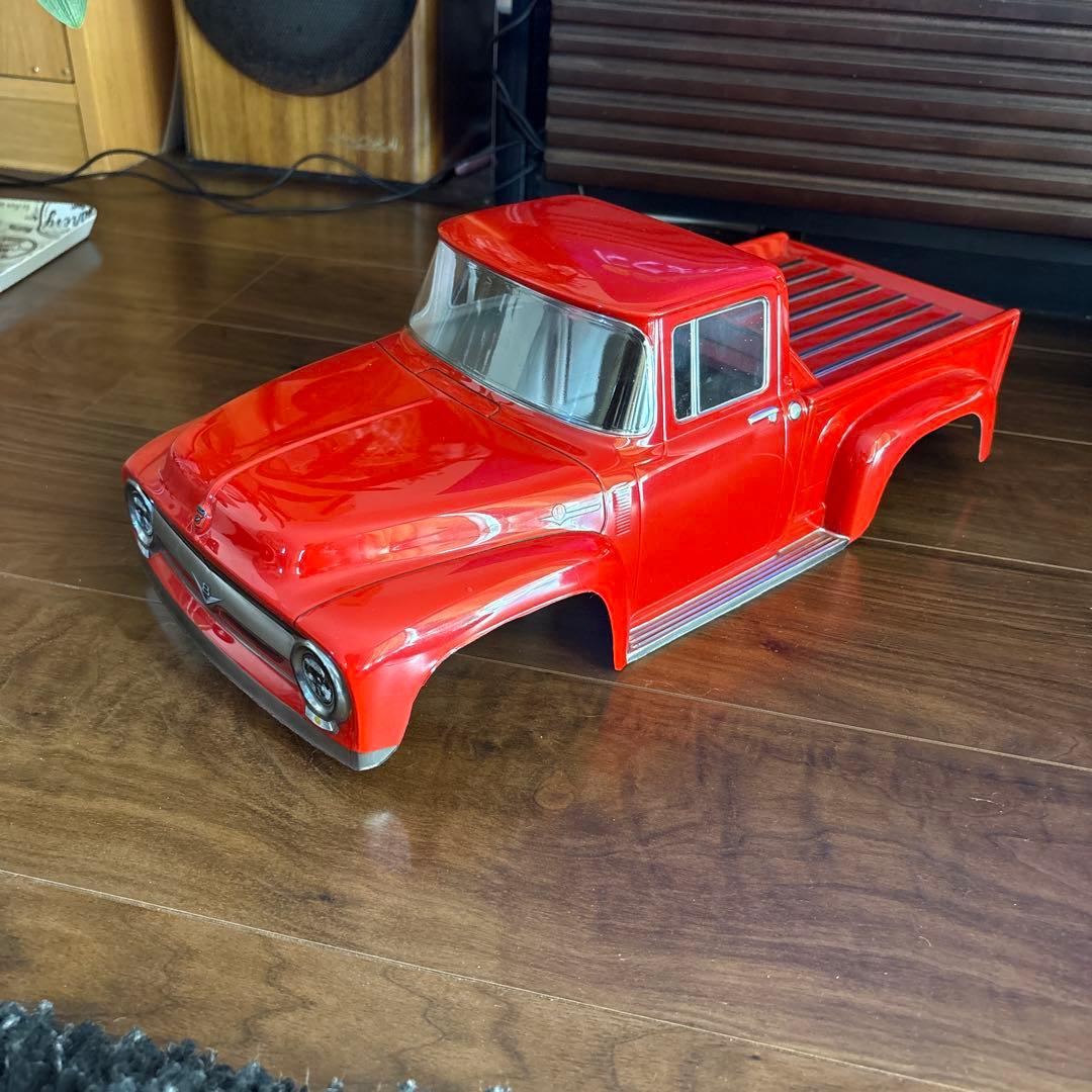 レッド クラシックピックアップトラック ボディシェル　タミヤ　ドリフトボディ