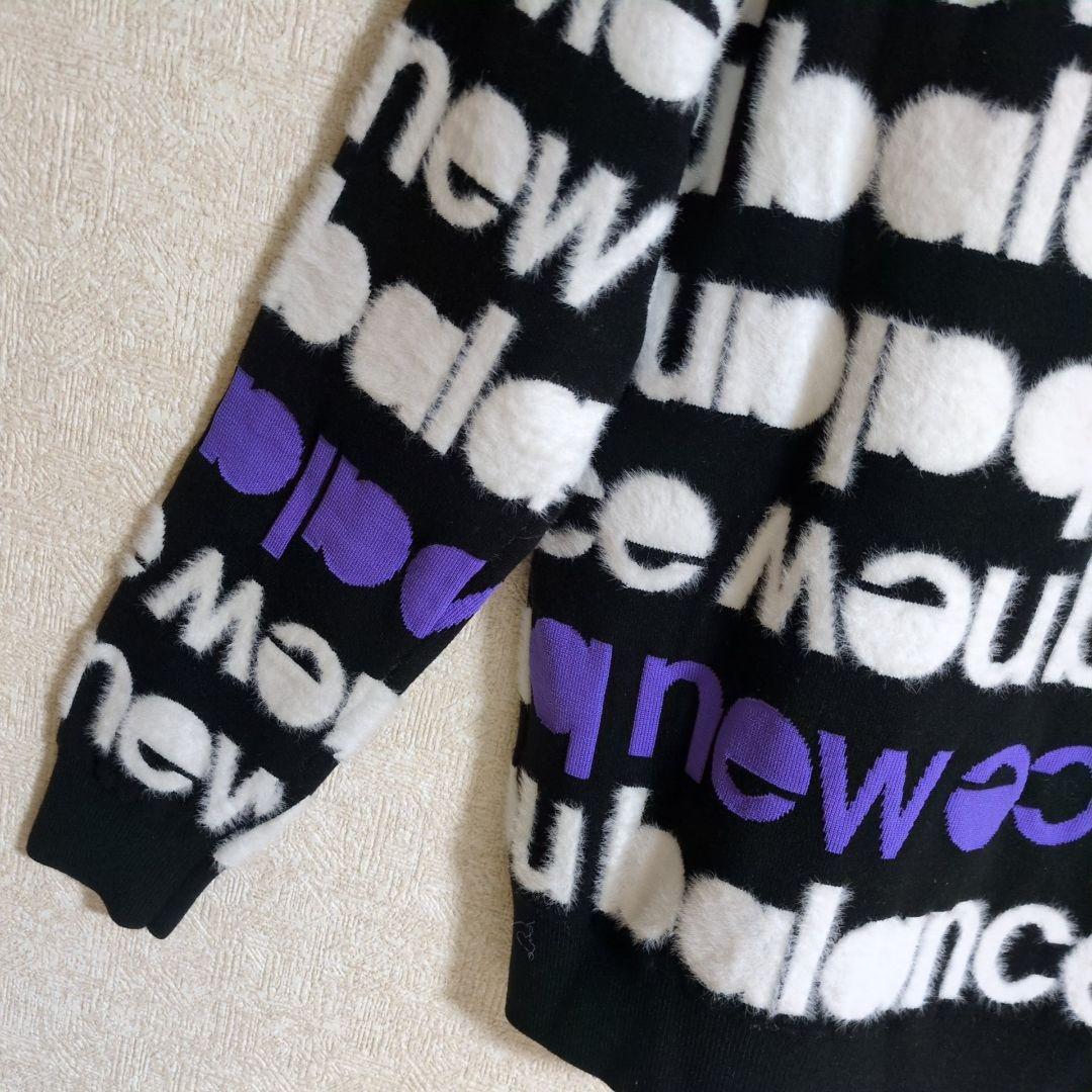 ニューバランスゴルフ タイプライターロゴ クルーニット ゴルフウェア黒 Ｌ相当