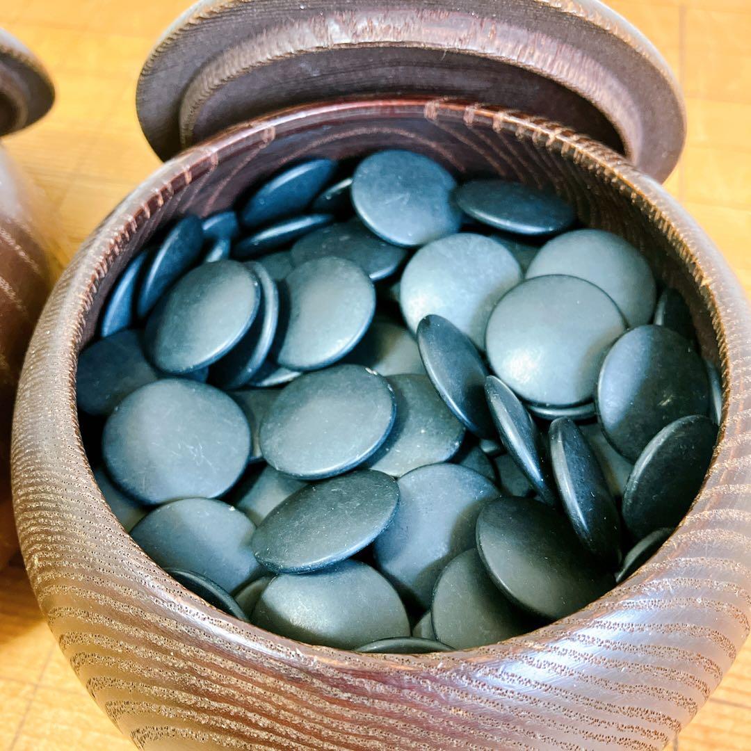 高級 囲碁版 セット 天柾 本榧 へそあり 白蛤石 那智黒石 希少 レトロ