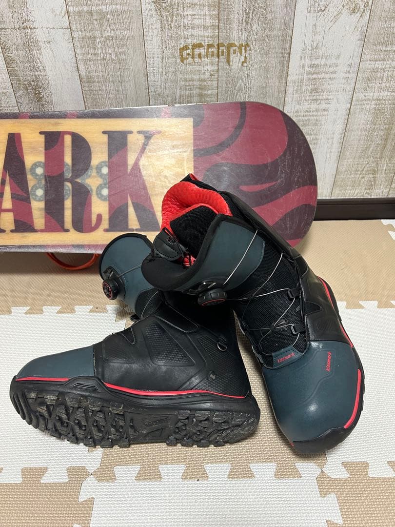 KISSMARK スノーボード 赤黒波模様