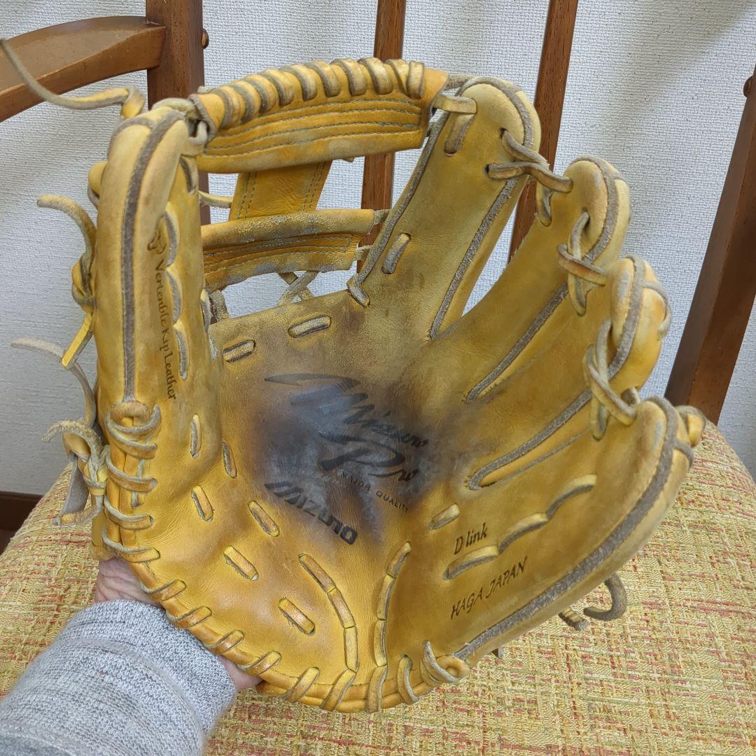 HAGA JAPAN 内野用 ミズノプロ 硬式用グローブ イエロー