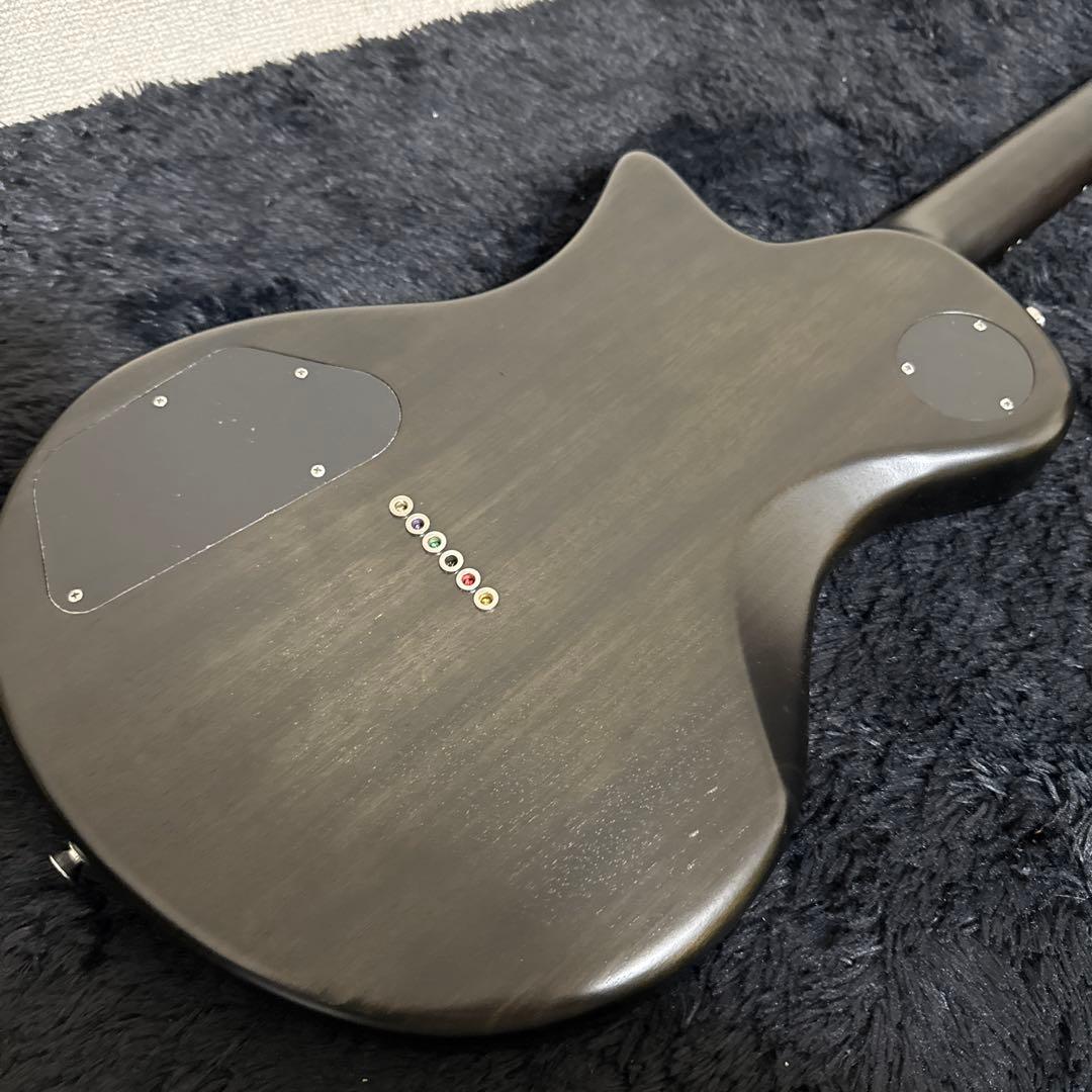 Ryoga HORNET エレキギター スルーネック 黒 木目 弦楽器