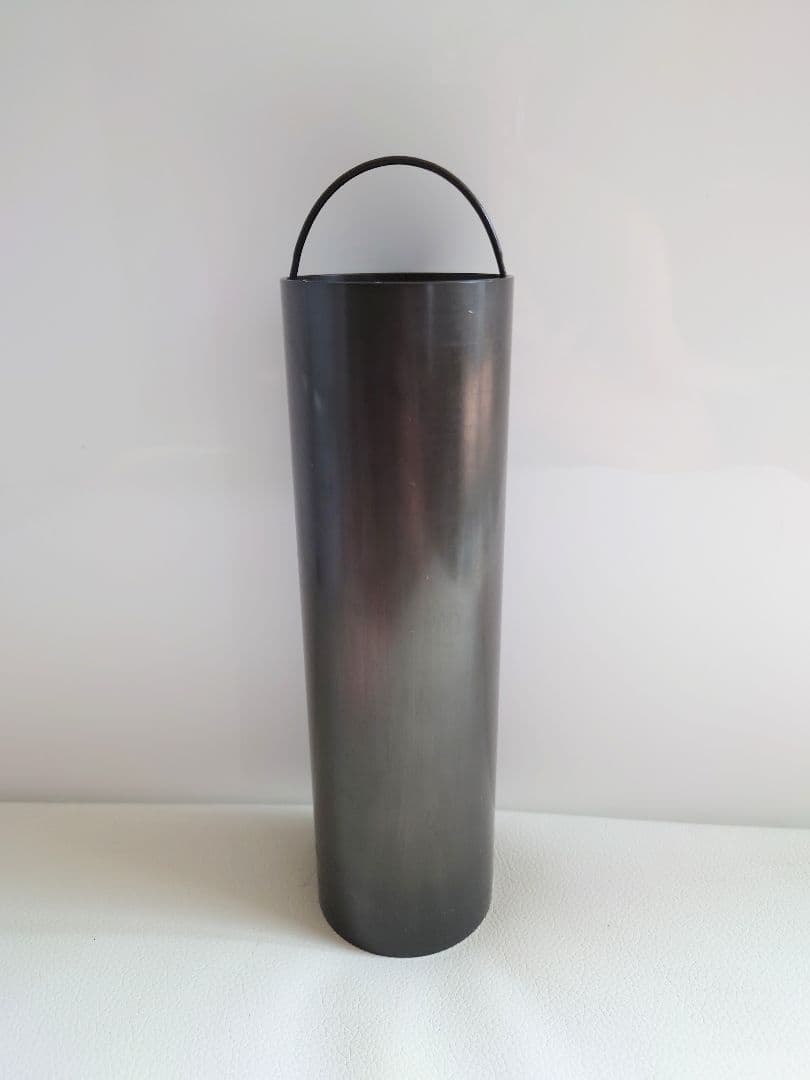 登鴻作　鋳銅　透籠　花瓶　落とし付