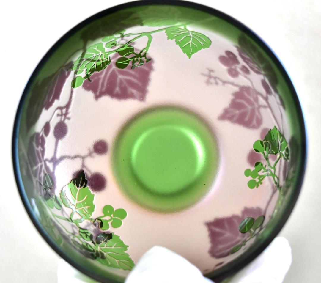 北一硝子 抹茶茶碗　夏用　ハンドメイド　サンドブラストの逸品 未使用長期保管品