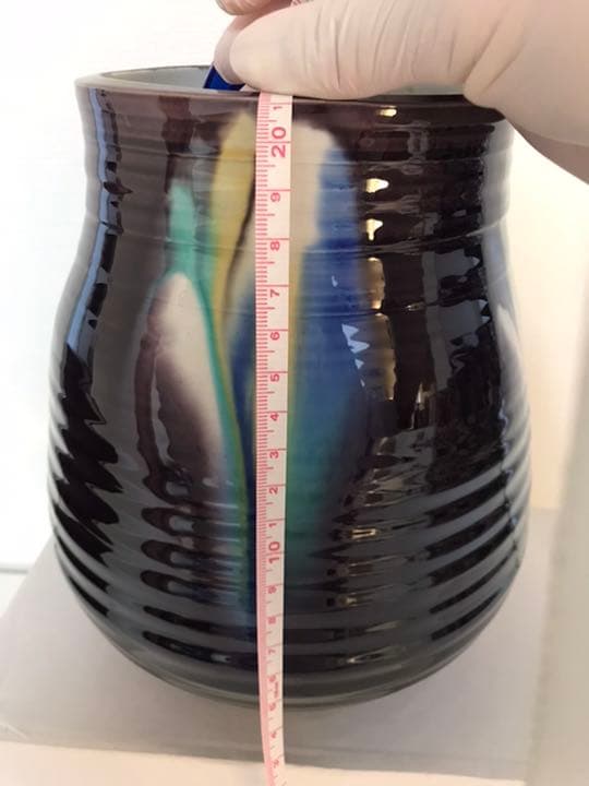 九谷八十吉　花瓶　彩釉 九谷焼　人間国宝　三代徳田八十吉〔正彦銘〕本物保証