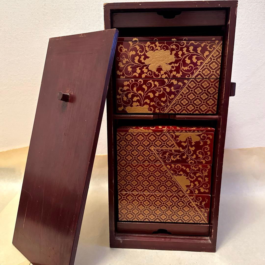 ◆塗り重箱　ニ段/三段　蒔絵あしらい◆