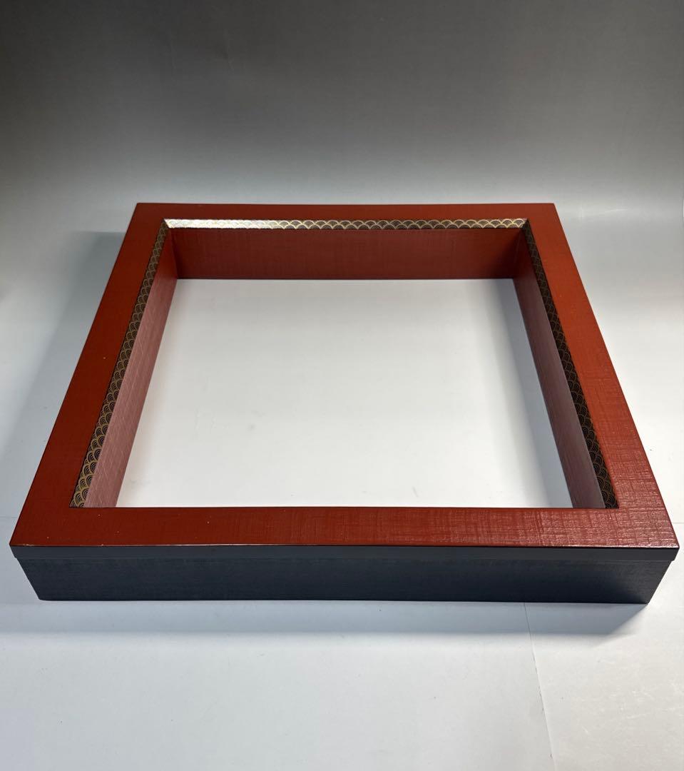 茶道具 布摺漆 青海波蒔絵 炉縁 平安 上杉満樹 造