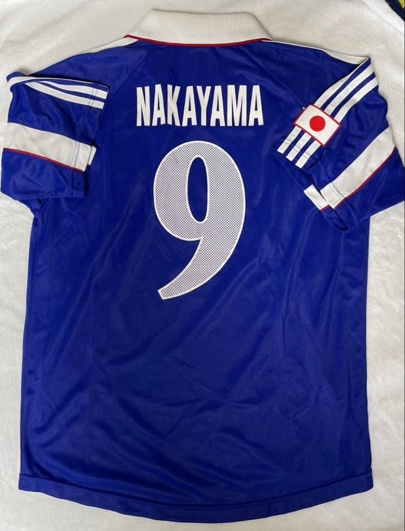 サッカー日本代表　【サイン入り】 9中山雅史選手ユニフォームLサイズ