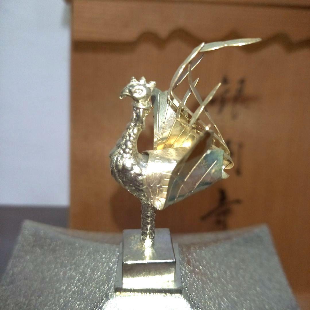 【 銀閣寺 】インテリア金属製 寺院模型 置物　 鳳凰　専用木箱付き