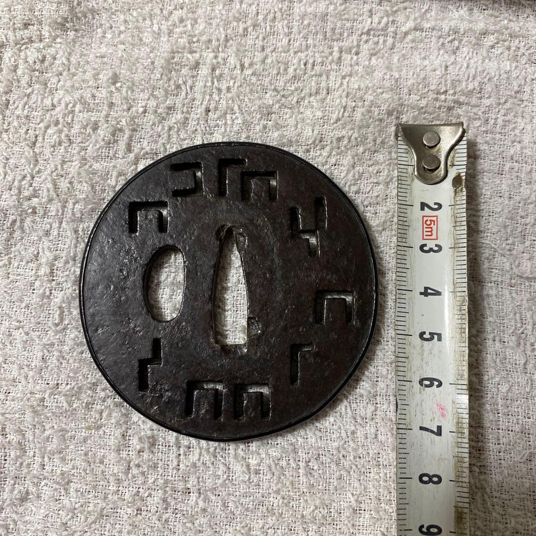 B-21 鍔　源氏香透鐔 鑑定書有り　無銘 梅忠　武具　刀装具　美術品　工芸品