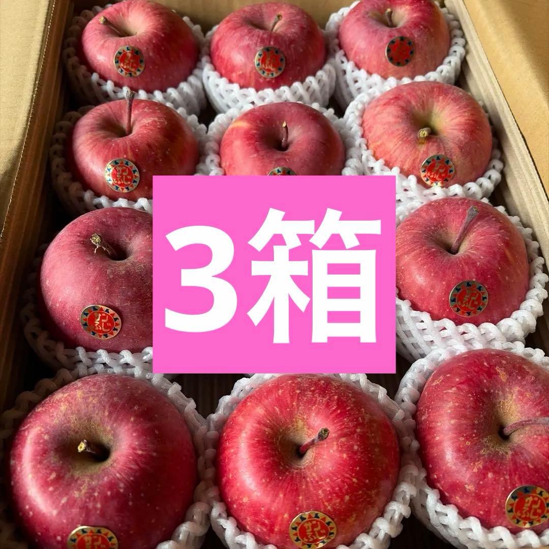 山形県産　サンふじ　贈答用　特秀3キロ１２玉×3箱