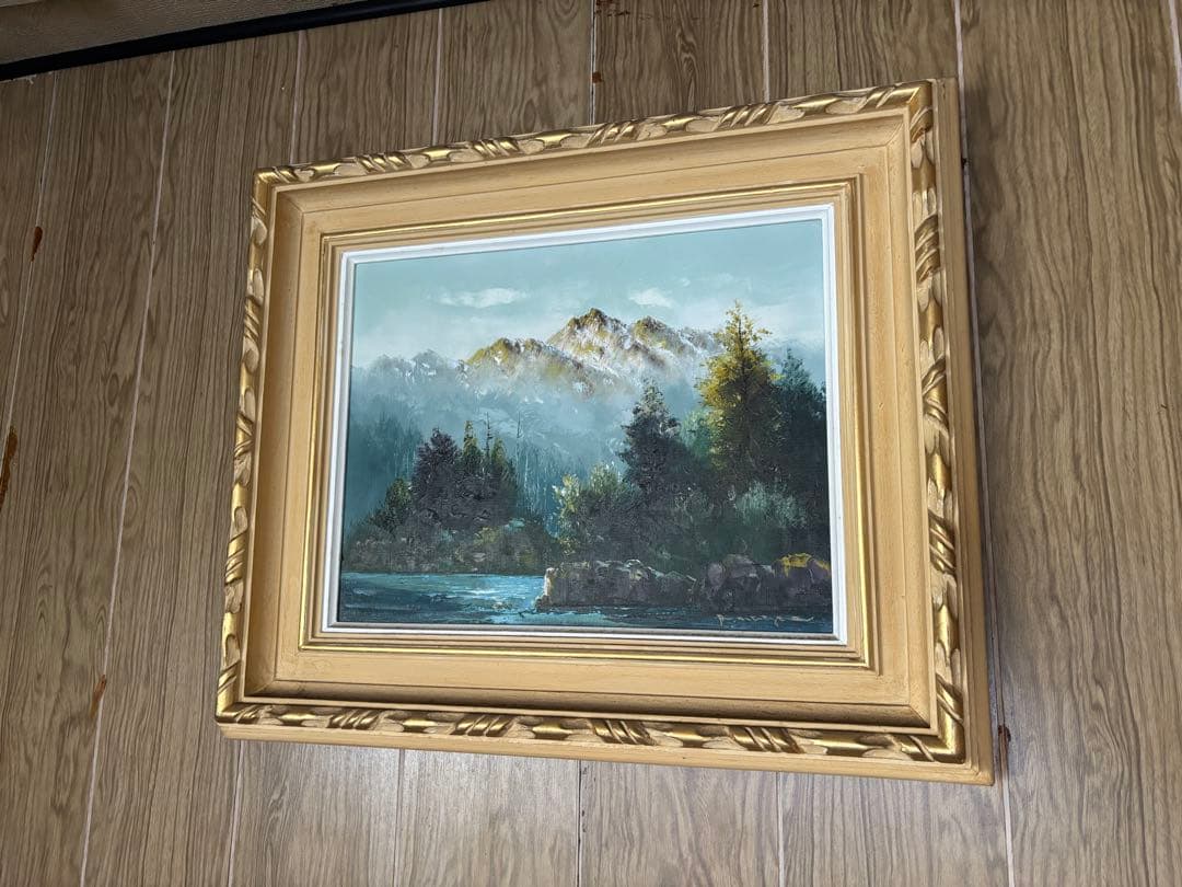 風景画 油彩 金色フレーム
