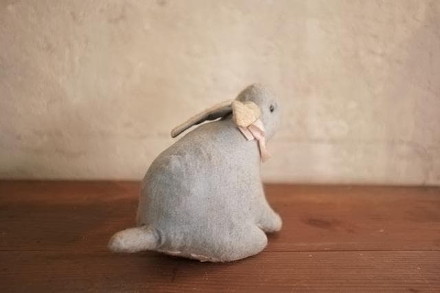 フランス 青いうさぎさんと薔薇色のリボンb ドール テディベア アンティーク