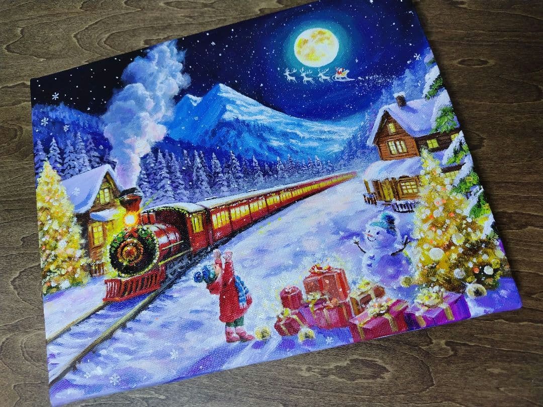 そ*】様 【聖夜にお届け】アクリル画 F3 風景画 絵画