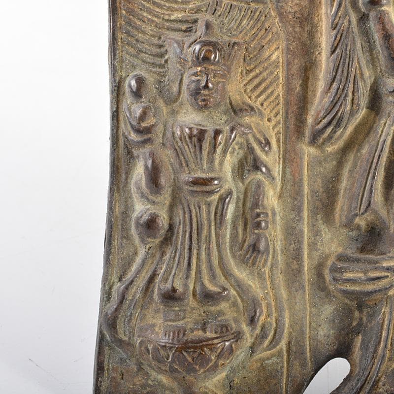 仏教美術　古銅　朝鮮李朝仏　仏像　押出仏　打出仏　置物　M　R6884