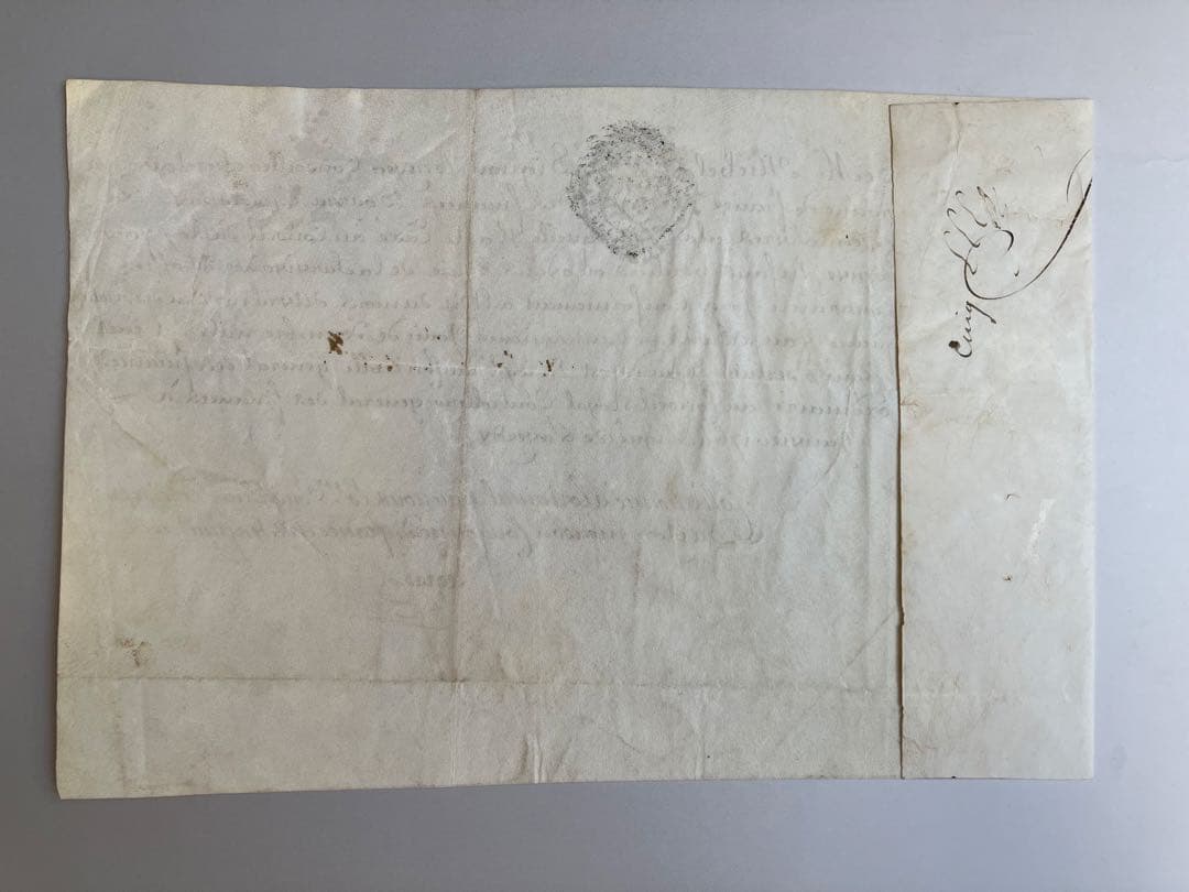 フランスアンティーク　PARIS　1764年　羊皮紙　/ カリグラフィー