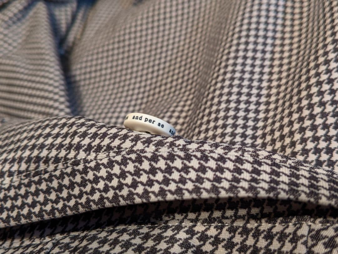 アンパスィ　千鳥柄　ストレッチ　ロング　パンツ　ゴルフ　ウェア　ナイロン　総柄