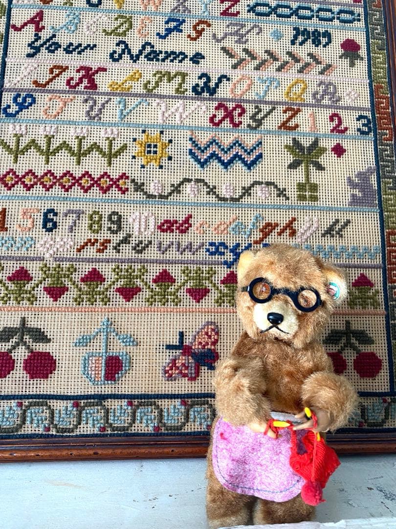 アンティーク　ビンテージベア　ゼンマイ仕掛け　編み物ベア　max carl