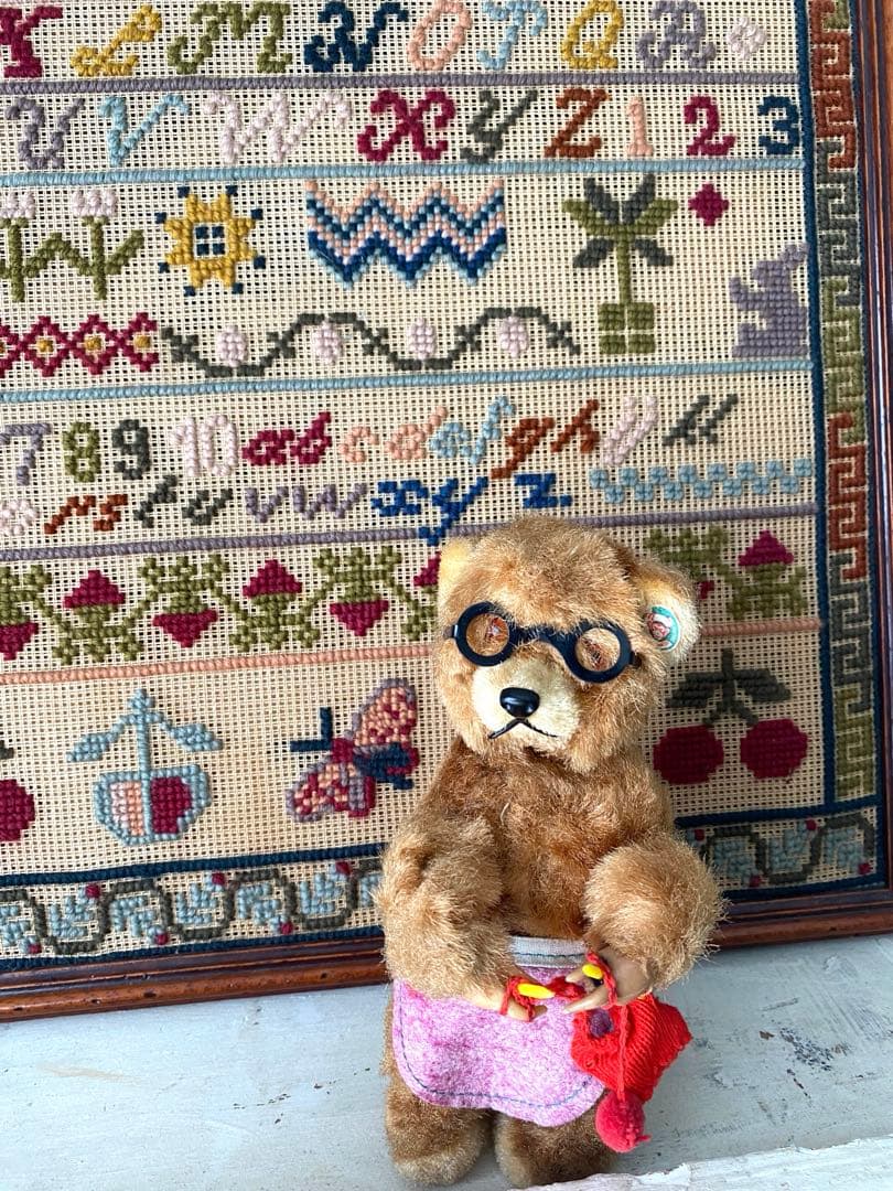 アンティーク　ビンテージベア　ゼンマイ仕掛け　編み物ベア　max carl