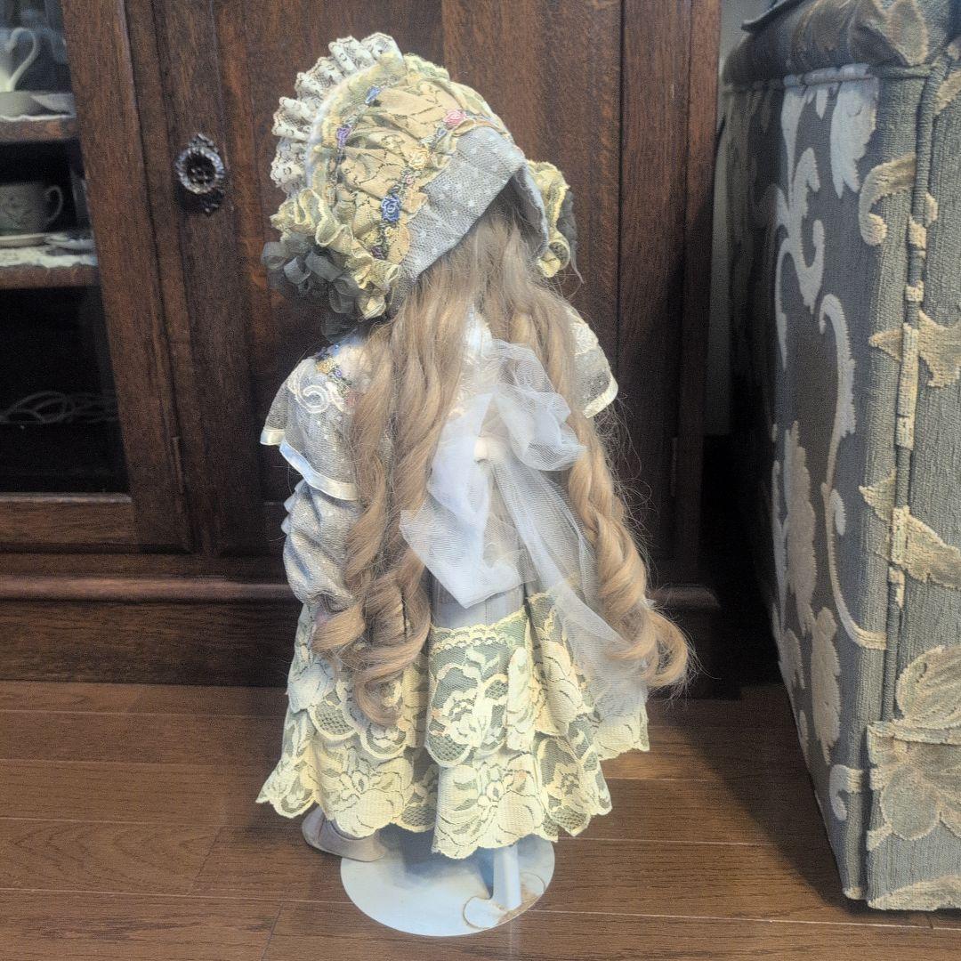 IMSCO イムスコ ビスクドール 55cm アンティーク調 スタンド付　人毛