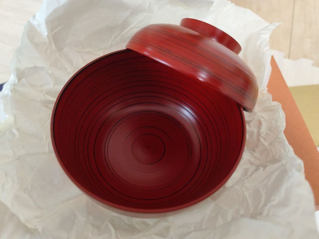 未使用　たち吉　橘吉　朱塗　漆塗　吸物椀　汁椀揃　5客セット　お椀　漆器