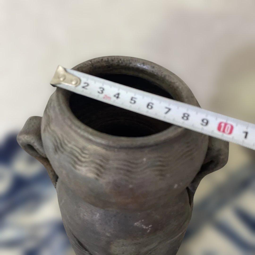 人間国宝　金重陶陽　備前耳付花瓶